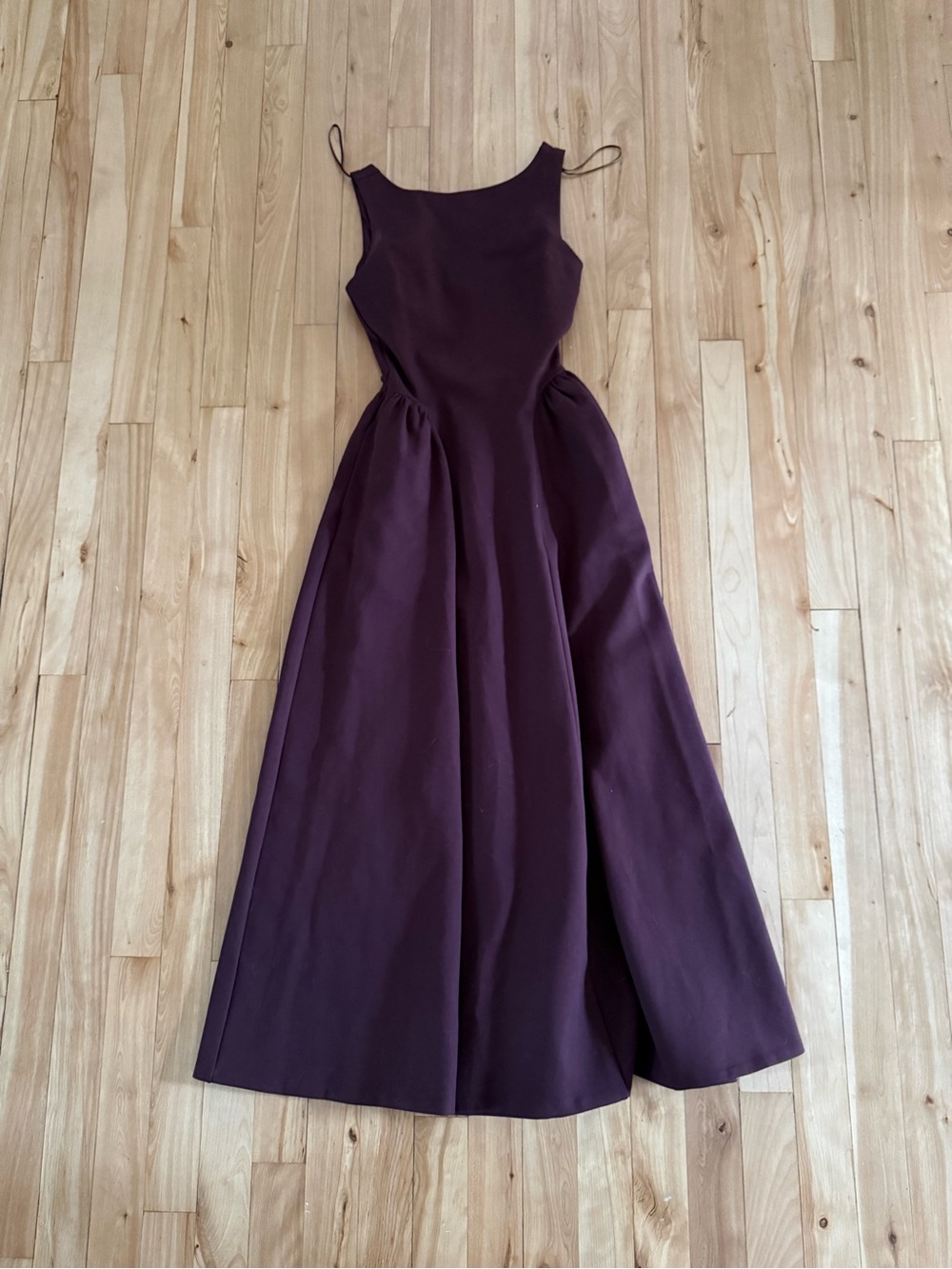 Dynamite Spaghetti-Strap Maxi Dress in Deep Burgundy purple